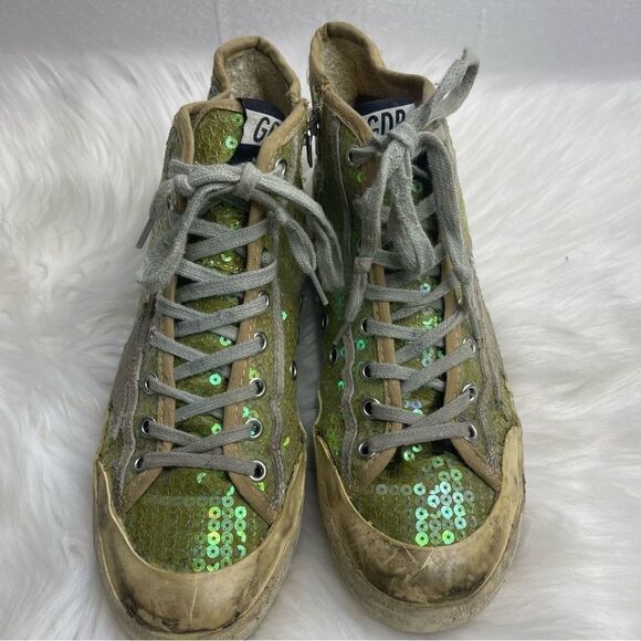Golden Goose Deluxe Francy High Top Sequin Sneakers 37 - Picture 2 of 8